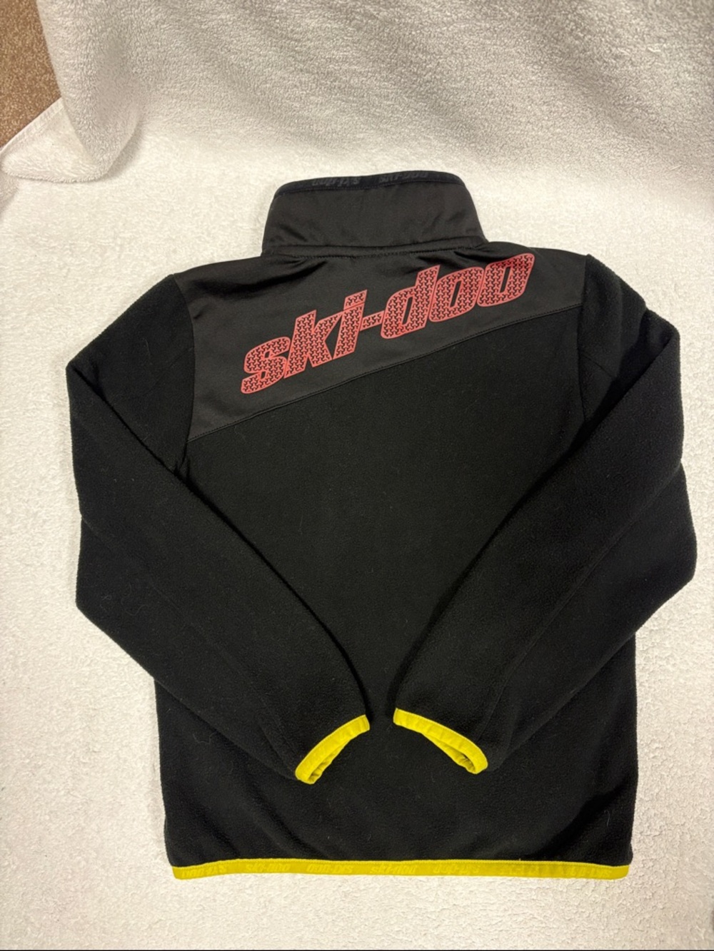Ski-Doo Kids Black Fleece Jacket with Red Logo and Yellow Trim boys 10/12